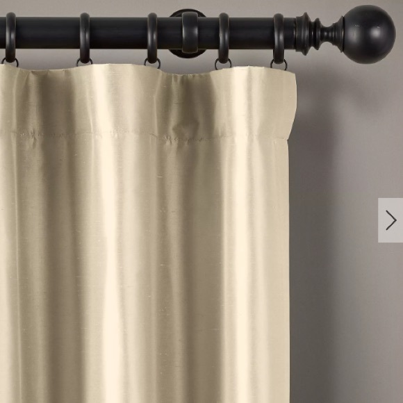 Thai Silk Solid Rod Pocket Drapery, Pearl - Picture 2 of 7